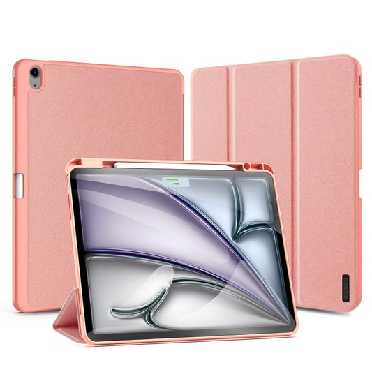 iPad Air 13 (2024)(With Apple Pencil Holder & Auto Sleep Wake) Case Pink PU+TPU